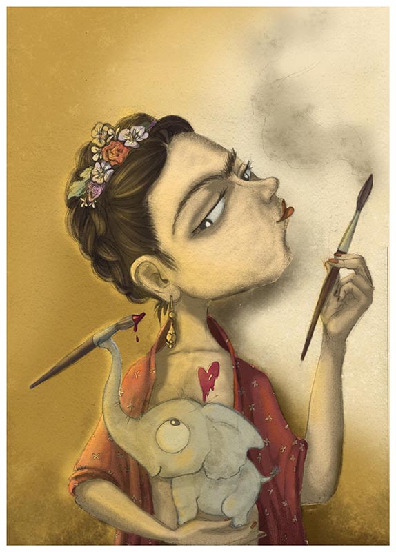 Frida Kahlo's cartoon portrait